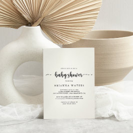ミニマリスト書道ベビーシャワー招待状 招待状
