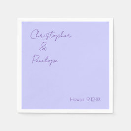 ミニマリスト書道ペリウィンクル結婚旅行 スタンダードカクテルナプキン