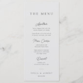 ミニマリスト書道ライトグレイ結婚ズ メニュー (正面)