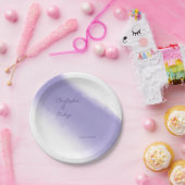 ミニマリスト書道ラベンダー水結婚色の ペーパープレート (パーティー)