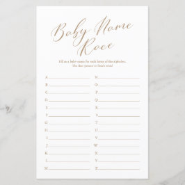 ミニマリスト書道名レースベビーシャワーゲーム