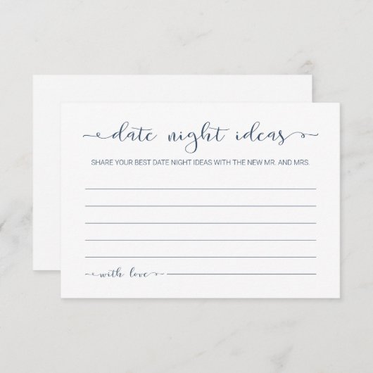 ミニマリスト書道日付ナイトアイディアカード エンクロージャーカード (正面/裏面)