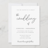 ミニマリスト書道結婚式招待状 招待状 (正面)