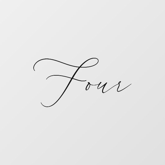 ミニマリスト書道表4つの表番号 ウィンドウサイン (シート)