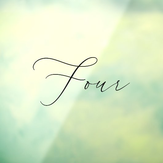 ミニマリスト書道表4つの表番号 ウィンドウサイン (シート3)