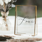 ミニマリスト書道表4つの表番号 ウィンドウサイン