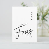 ミニマリスト書道表4つの表番号 招待状 (スタンド正面)