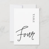 ミニマリスト書道表4つの表番号 招待状 (裏面)