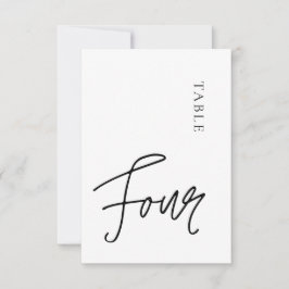 ミニマリスト書道表4つの表番号 招待状