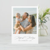 ミニマリスト最も幸せな休日フォトクリスマスカード シーズンカード (スタンド正面)