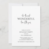 ミニマリスト最も素晴らしいタイムホリデーパーティー 招待状 (正面)
