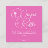 ミニマリスト最初の誕生日ガールフェアリーおむつラッフル エンクロージャーカード (正面)