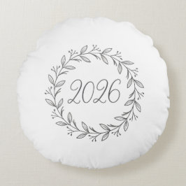 ミニマリスト月桂樹のリース 2026 ラウンドクッション