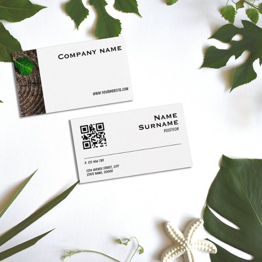 ミニマリスト木葉写真QR名刺 名刺