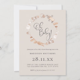 ミニマリスト木製おもちゃニュートラルベビーシャワーインビータ 招待状