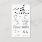 ミニマリスト木製ウィックキャンドルの安全性指示 名刺 (正面)