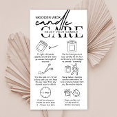 ミニマリスト木製ウィックキャンドルの安全性指示 名刺