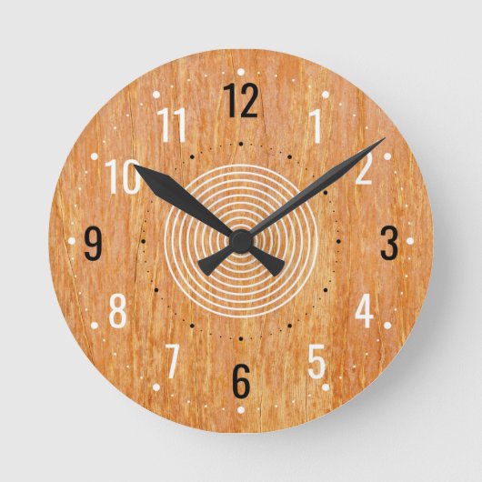 ミニマリスト木製デコール – ヴィンテージウッド ラウンド壁時計 (正面)