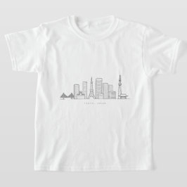 ミニマリスト東京スカイラインイラスト Tシャツ