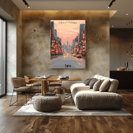 ミニマリスト東京スカイライン – Tessful Tones Japan Art ポスター