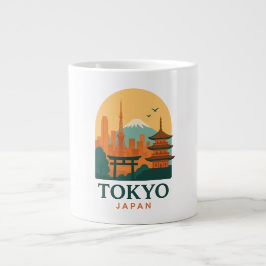 ミニマリスト東京日本旅行 | モダン ジャンボコーヒーマグカップ (正面)
