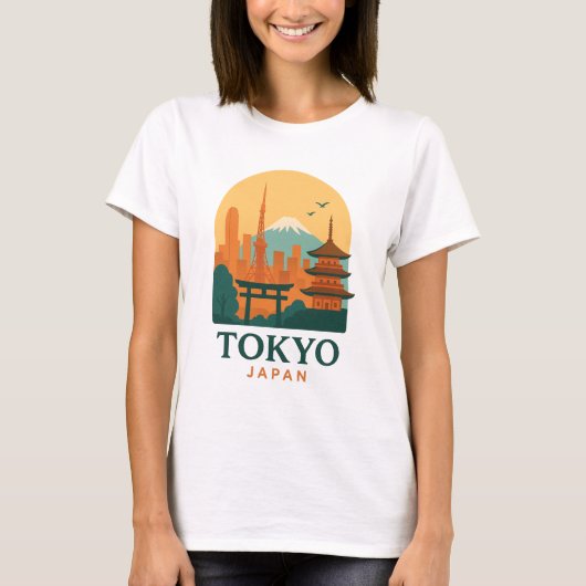 ミニマリスト東京日本旅行 | モダン Tシャツ (正面)