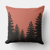 ミニマリスト松のシルエットterra cotta アウトドアクッション (正面)