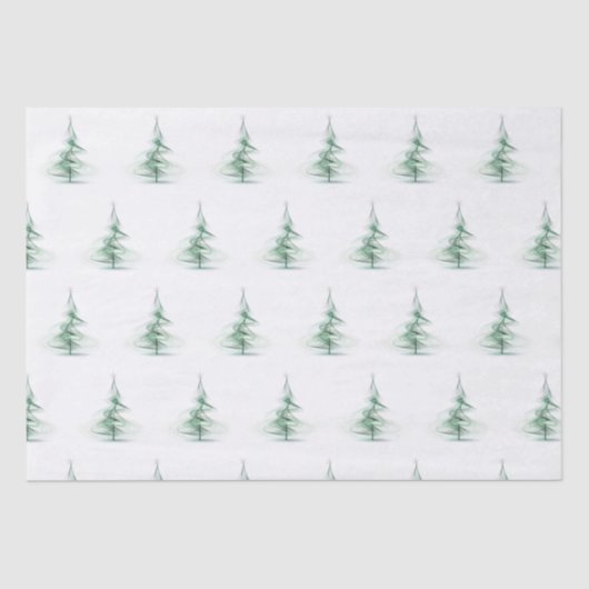ミニマリスト松の木のパターンのクリスマス 薄葉紙 (正面)