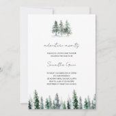 ミニマリスト松の木のベビーシャワー招待状 招待状 (正面)