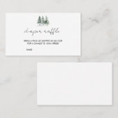 ミニマリスト松の木の赤ちゃんシャワーおむつラッフル 名刺 (正面/裏面)