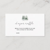 ミニマリスト松の木の赤ちゃんシャワーおむつラッフル 名刺 (正面)