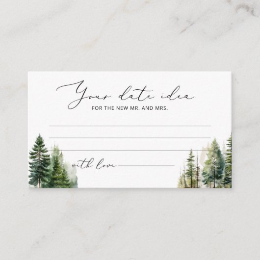 ミニマリスト松木日付夜アイディア。日付jar エンクロージャーカード (正面)