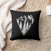 ミニマリスト松林シーン クッション (ブランケット)