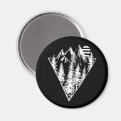 ミニマリスト松林シーン マグネット (正面/裏面)