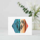 ミニマリスト松林ヴィンテージ シーズンポストカード (スタンド正面)