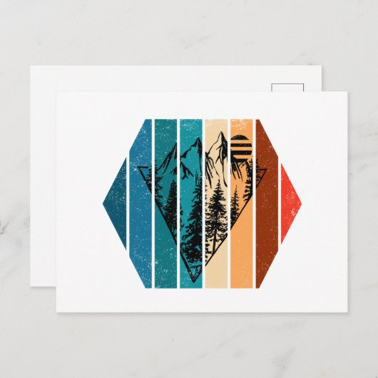 ミニマリスト松林ヴィンテージ シーズンポストカード (正面/裏面)