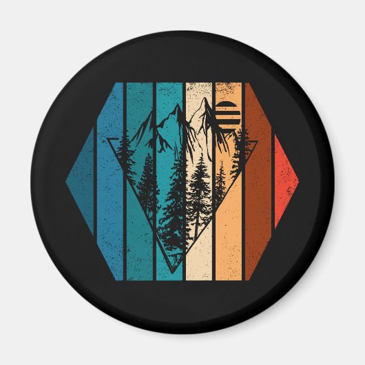 ミニマリスト松林ヴィンテージ マグネット (正面)