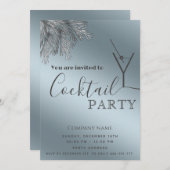 ミニマリスト松枝カクテルパーティークリスマス 招待状 (正面/裏面)