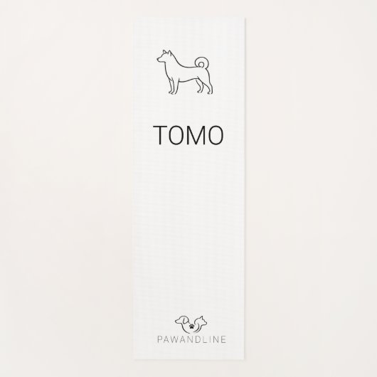 ミニマリスト柴犬のカスタマイズ可能 | Paw Line Zen ヨガマット (正面)