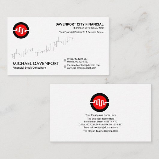 ミニマリスト株式グラフ企業のCEOの設立者 名刺 (正面/裏面)