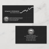 ミニマリスト株式市場グラフストックブローカー 名刺 (正面/裏面)