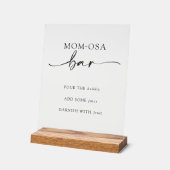 ミニマリスト桃佐バーカクテルメニューベビーシャワー アクリルサイン (傾斜)