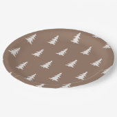 ミニマリスト森林茶色の素朴な松の木のパターン ペーパープレート (アングル)