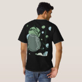 ミニマリスト植物グリーンアートTシャツ Tシャツ (裏面フル)