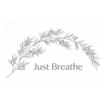 ミニマリスト植物ポスター Just Breathe