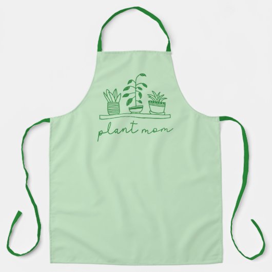 ミニマリスト植物ママかわいい植物の恋人 エプロン (正面)