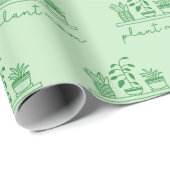 ミニマリスト植物ママかわいい植物の恋人 ラッピングペーパー (ロールコーナー)