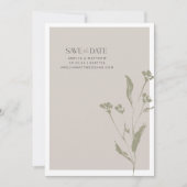 ミニマリスト植物中和自然秋の結婚式 セーブザデート (正面)