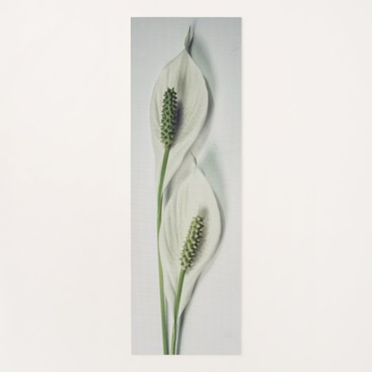 ミニマリスト植物双白ピースリリー ヨガマット (正面)