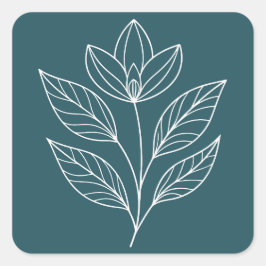 ミニマリスト植物学テーマ スクエアシール